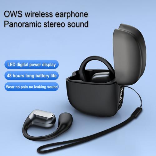 Newest Open Wearable Stereo Wireless Sport Headset Ear Hook LED Power Display OWS Earbuds