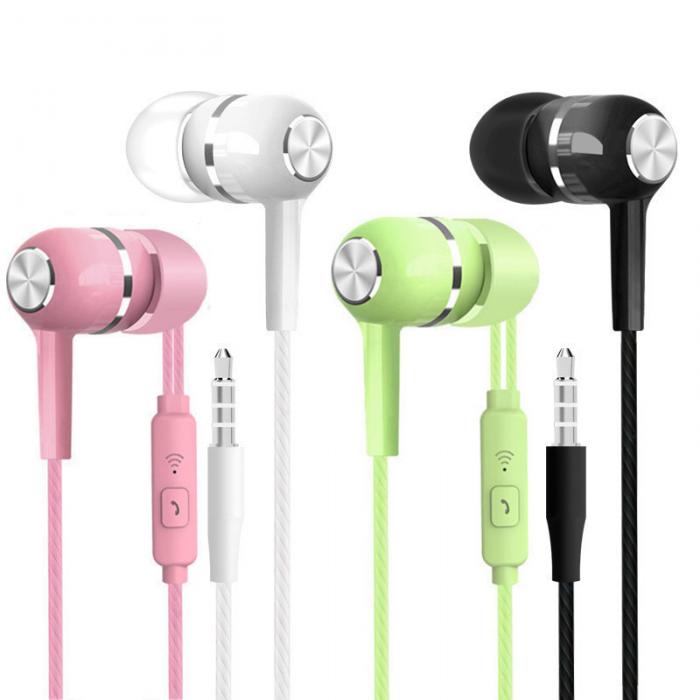 Universal 3.5mm Plug Mobile Headset Plastic Shell Stereo Earplugs TPE Wire Earphones