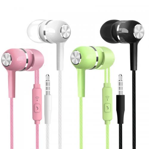 Universal 3.5mm Plug Mobile Headset Plastic Shell Stereo Earplugs TPE Wire Earphones