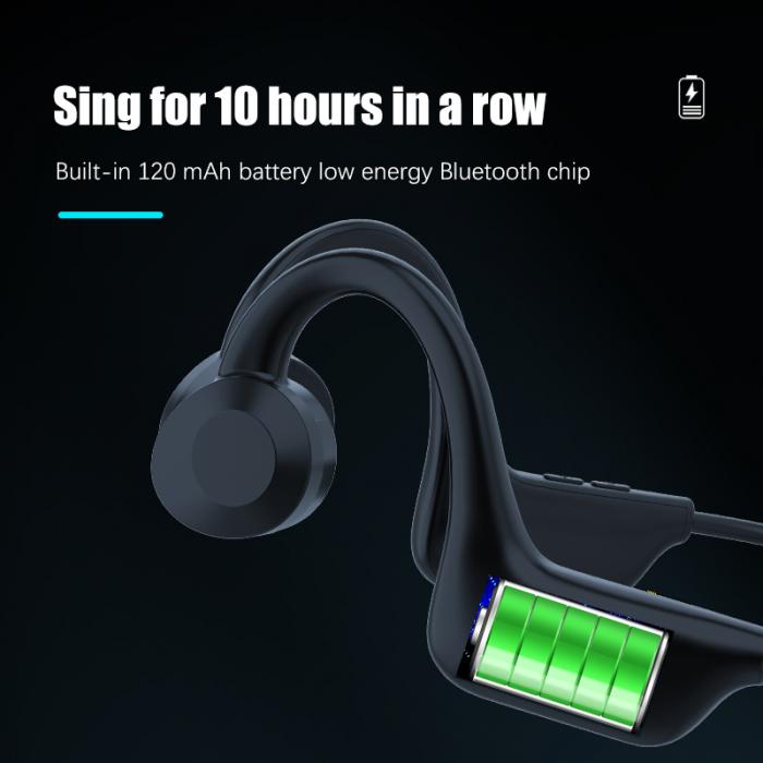 Black technology bone conduction concept headphones support TF card bone earphone