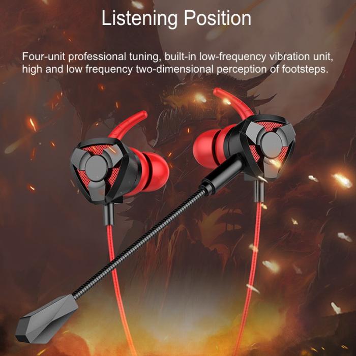 Stylish mobile gaming headset with dual microphone 3.5mm wired stereo earphone