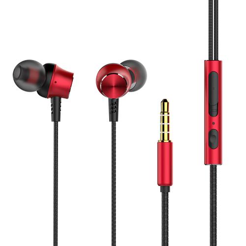 Super bass stereo metal earbuds microphone headset wired voice control handfree earphone