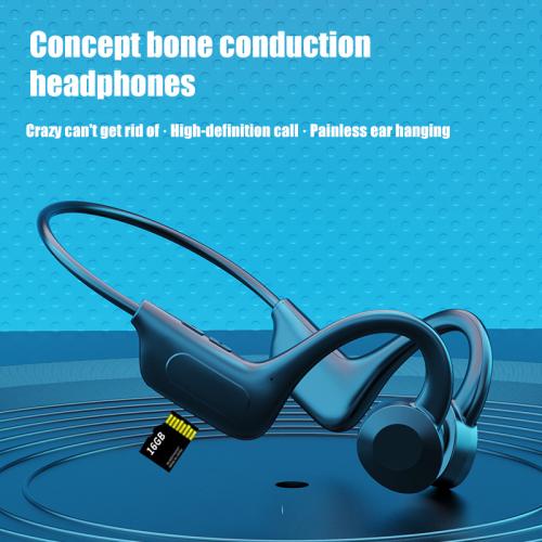 Black technology bone conduction concept headphones support TF card bone earphone