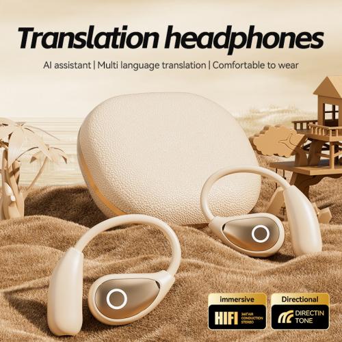 2025 AI Translation Earphone New Leather Texture OWS